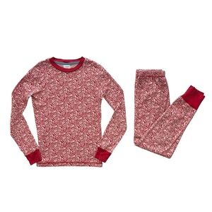 Mini Boden Red and White whimsical print Kids Pajama Set